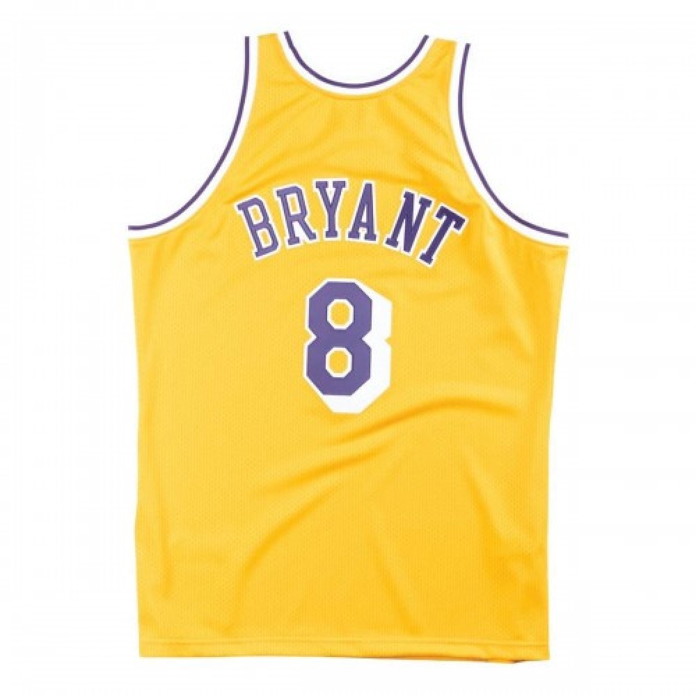 Men's Los Angeles Lakers Kobe Bryant #8 Throwback Yellow 1996-97 Hardwood Classics Jersey-Pro Kit Vault | Brand New 26/27 Sports Jerseys